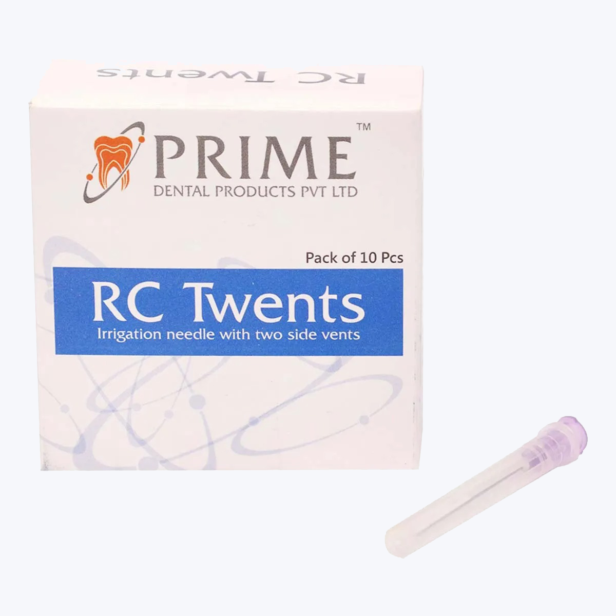 Prime Dental RC Twents Irrigation Needle - Two Side Vents (Pack Of 10)